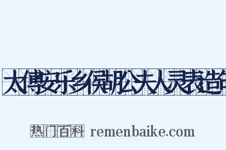 太傅安乐乡侯胡公夫人灵表造句是什么意思的图片